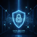 Digital shield representing modern cybersecurity tools and data protection in 2025