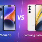 iPhone 15 vs Samsung Galaxy S24 comparison 2026 showing design and display differences side by side